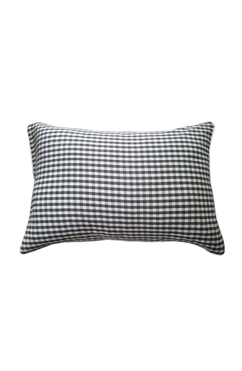KD Weave Gingham Pillow Cover - Cover Only, Main, color, Chocolate - 16 X 23