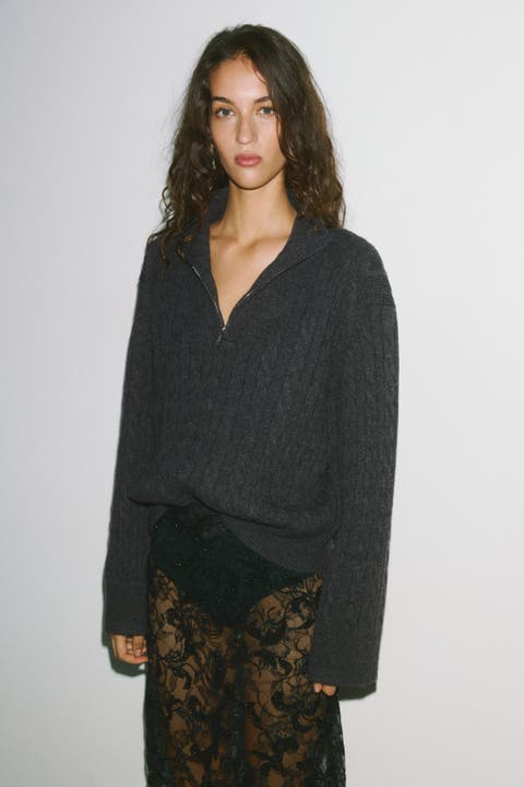 Oversized Half-zip Sweater