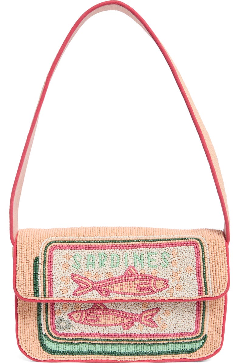 Collection XIIX Beaded Canned Sardines Shoulder Bag, Main, color, Coral