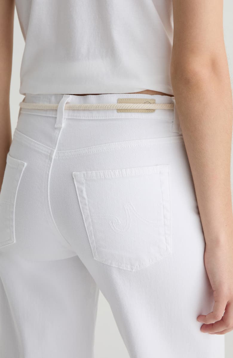 AG Saige Rope Belt Cuffed Crop Wide Leg Jeans, Alternate, color, 