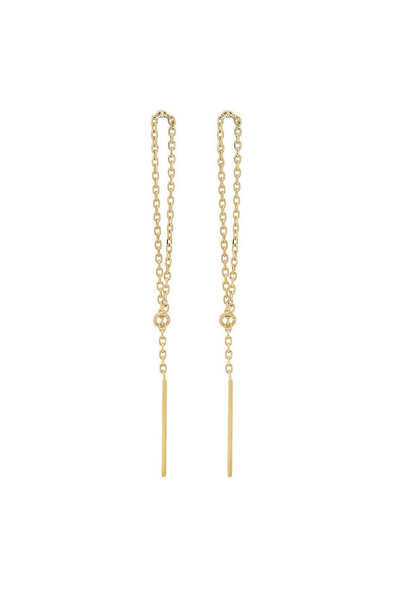 14K Yellow Gold Loop Threader Earrings, Main, color, Yellow Gold