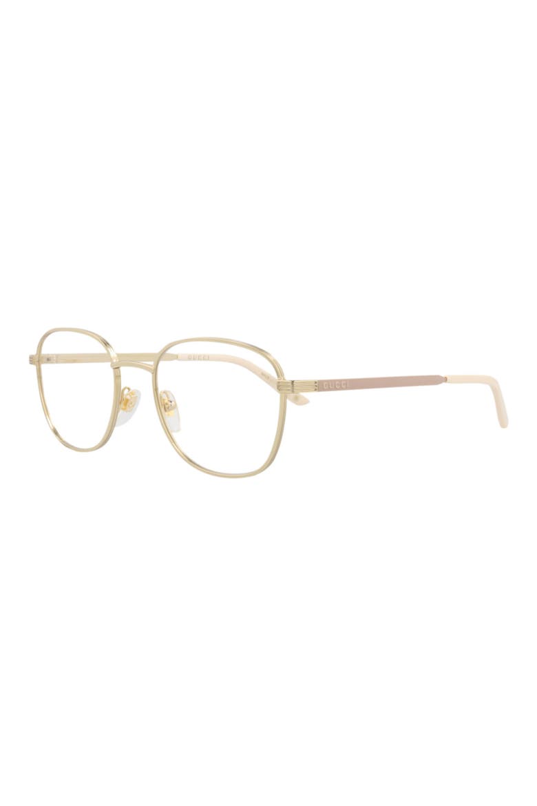 53mm Rectangular Optical Glasses, Alternate, color, GOLD GOLD TRANSPARENT