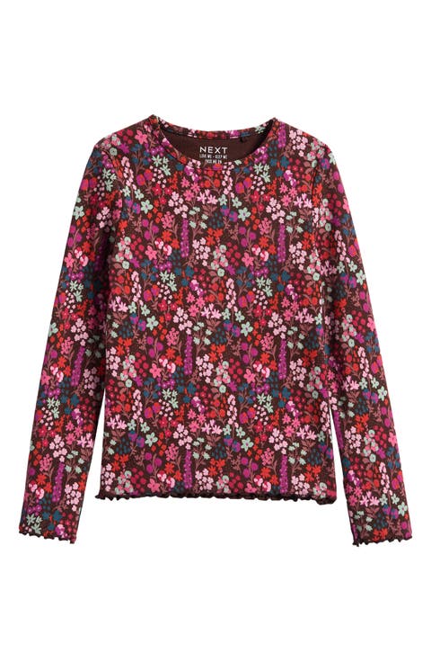 Kids' Ditsy Rib Long Sleeve Top