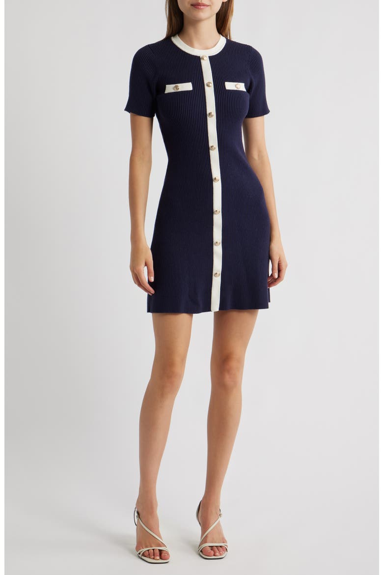 ribbed sweater mini dress Ribbed Mini Dress Magenta / Medium