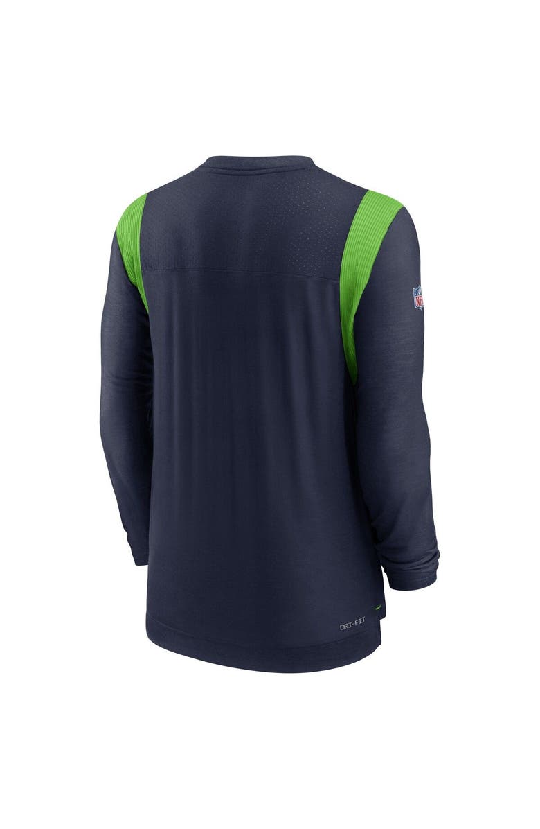 Nike Men's Nike College Navy Seattle Seahawks Sideline Tonal Logo Performance Player Long Sleeve T-Shirt, Alternate, color, Navy