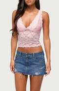 EDIKTED Vanya V-Neck Lace Tank