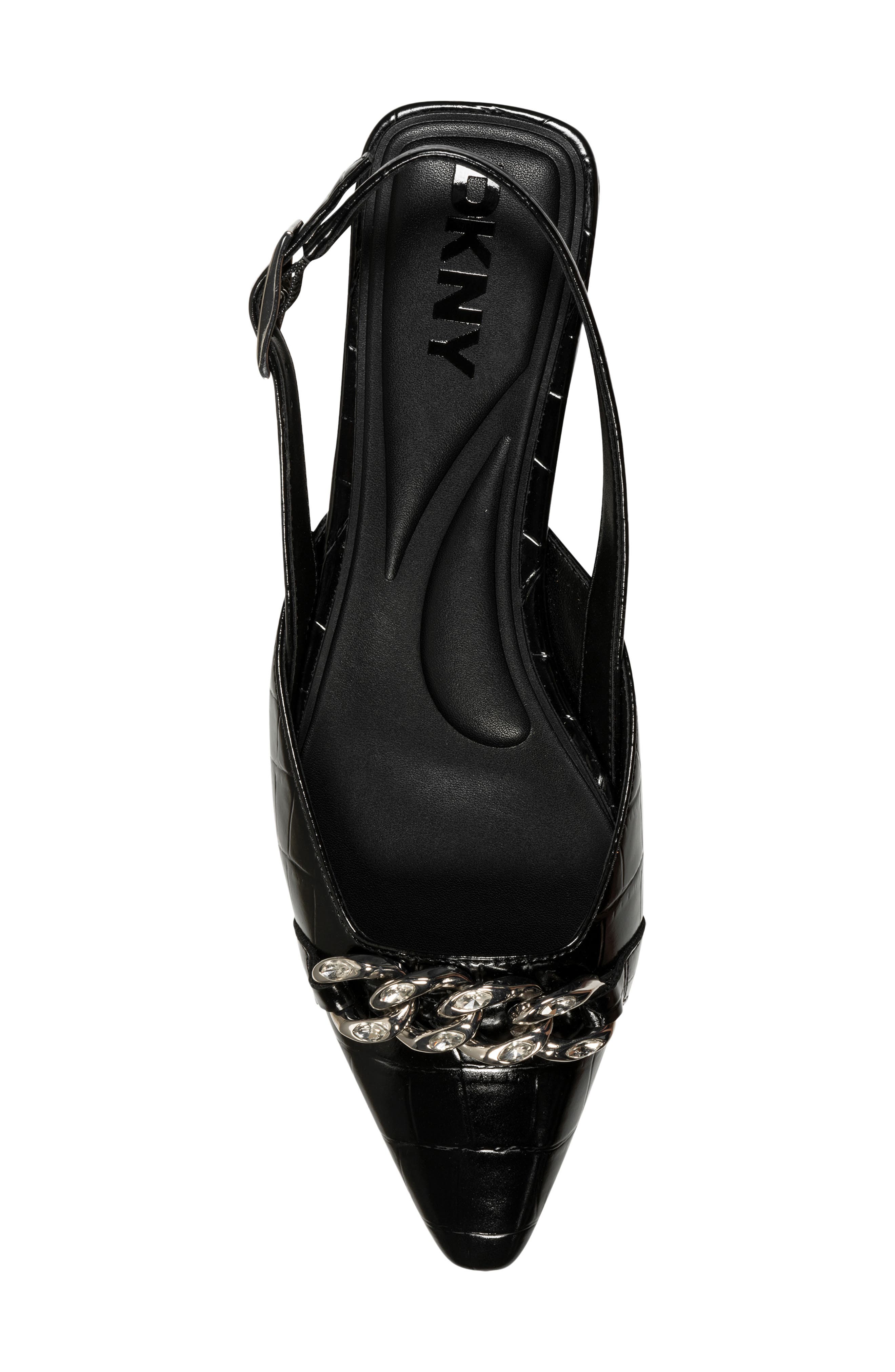 DKNY Cosetta Slingback Pointed Toe Flat, Alternate, color, Black