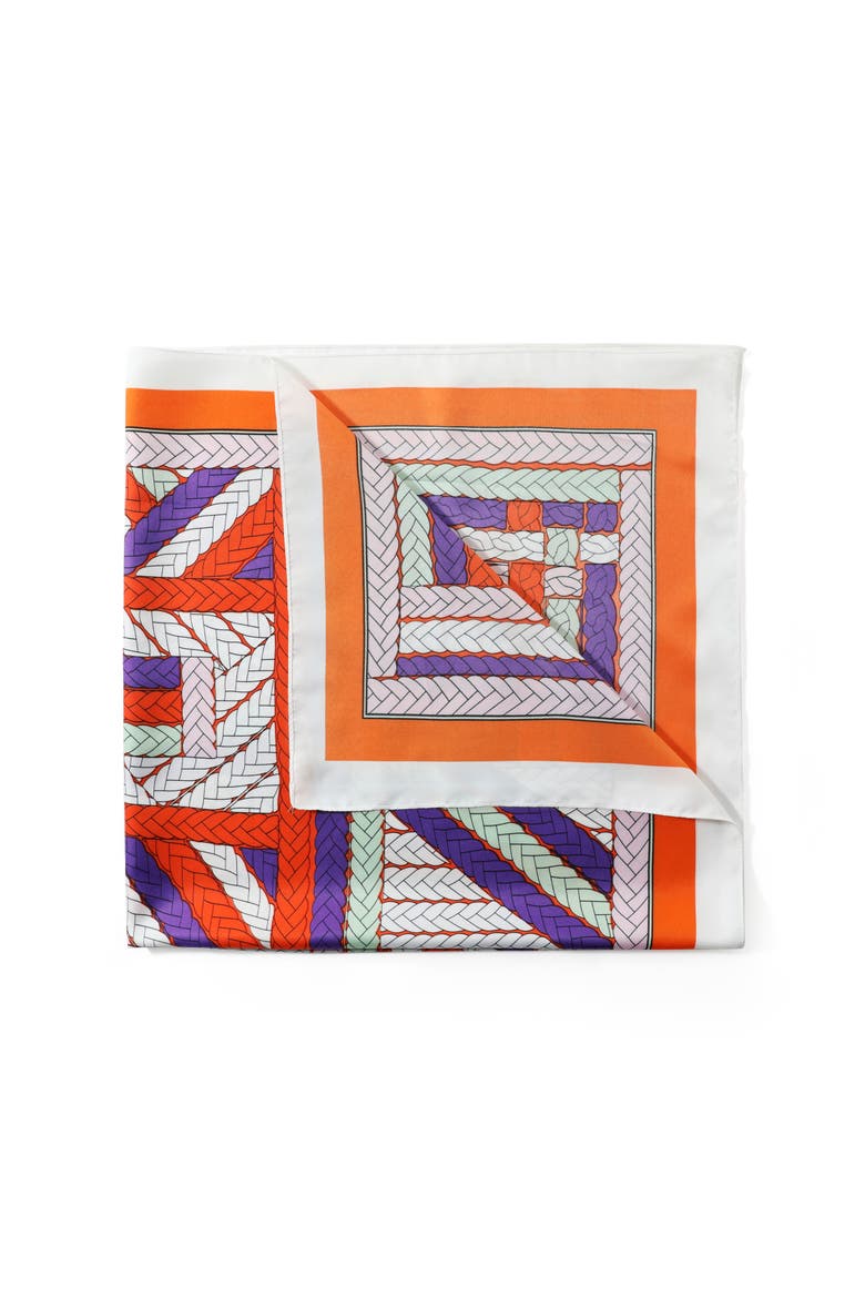 The Marlowe Scarf, Alternate, color, Orange/Purple