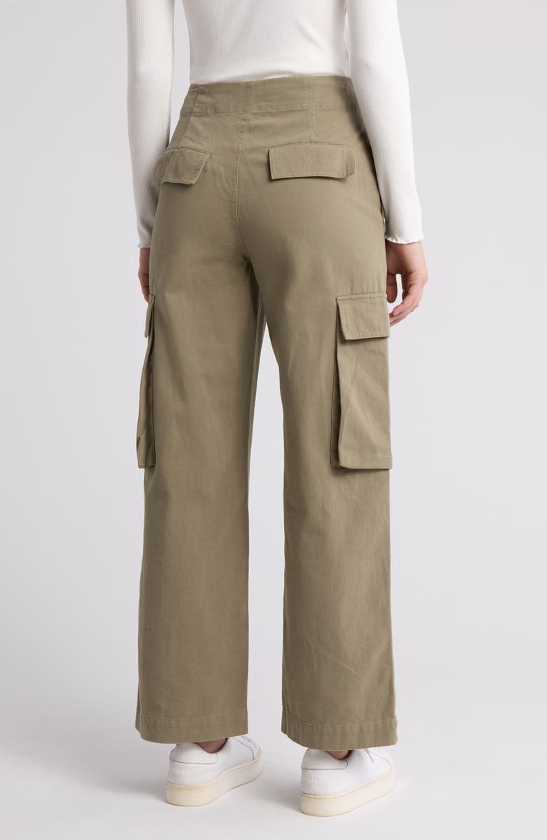 Elodie High Waist Wide Leg Cargo Pants, Alternate, color, Olive