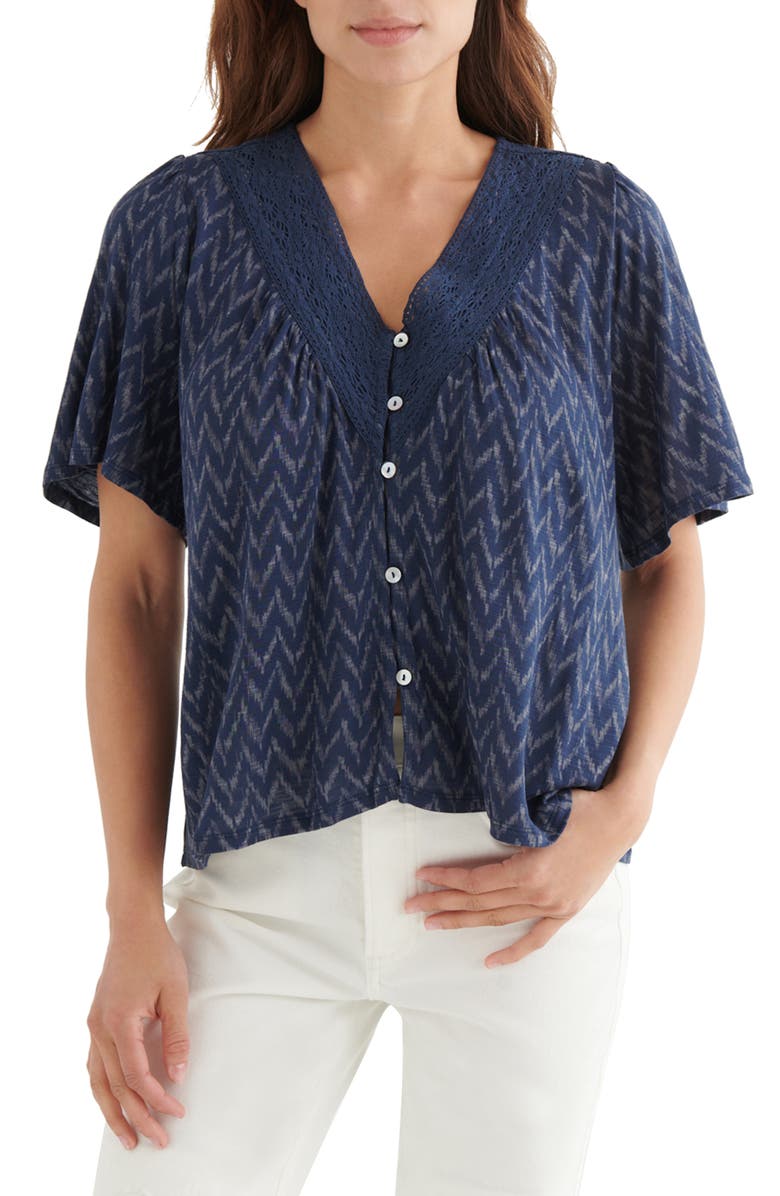 Lucky Brand Embroidered Boho Blouse, Main, color,