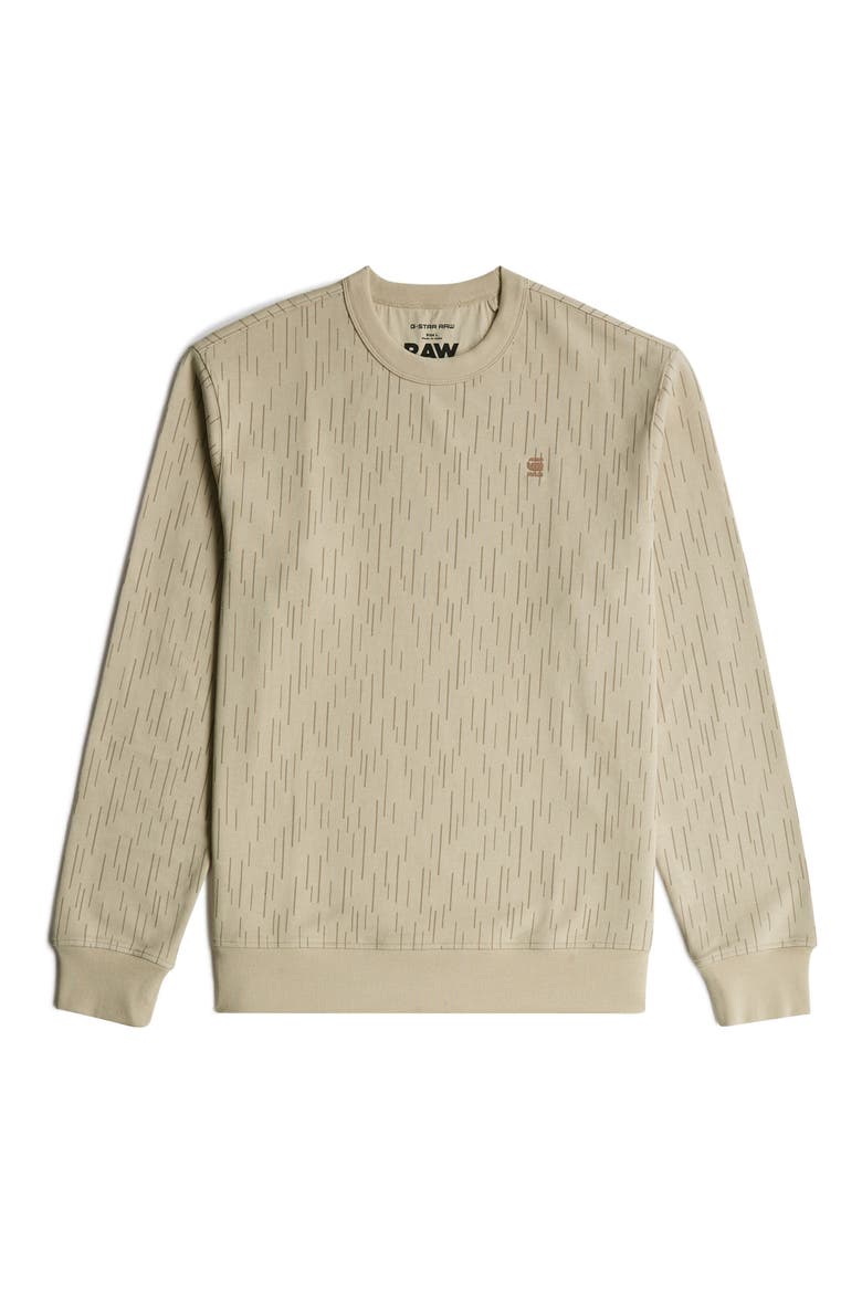 Allover Print Organic Cotton Crewneck Sweatshirt, Alternate, color, BEIGE RAIN CAMO
