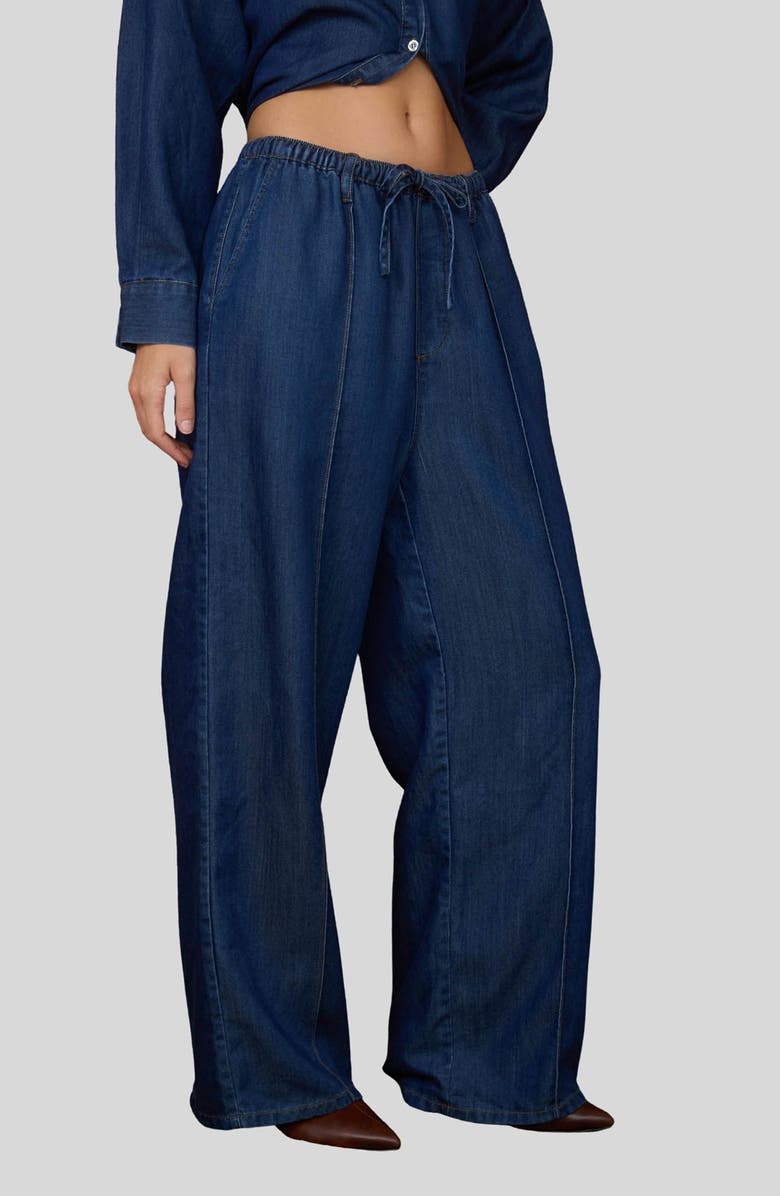 Blu Pepper Exposed Seam Denim Pants, Alternate, color, Denim