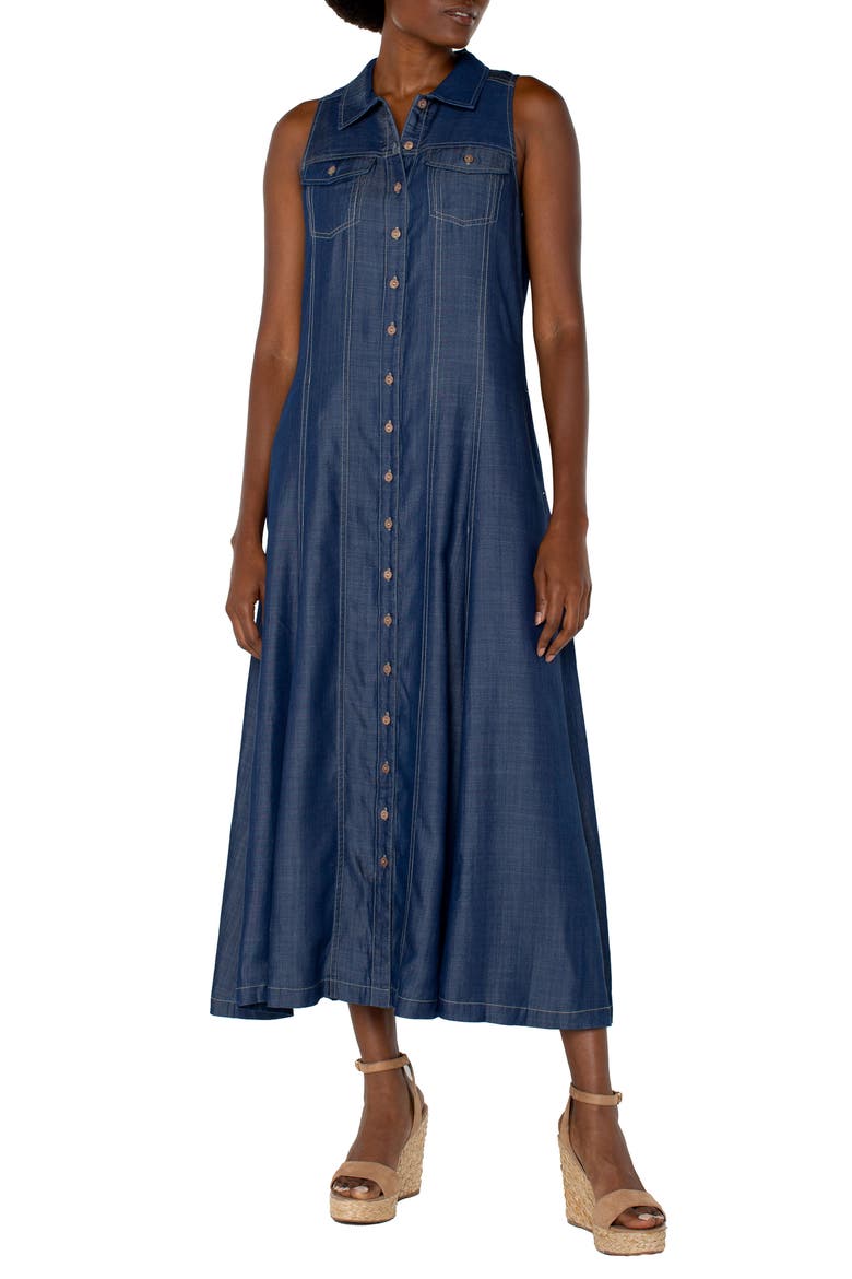 Sleeveless Denim Dress, Main, color, RINSE WASH