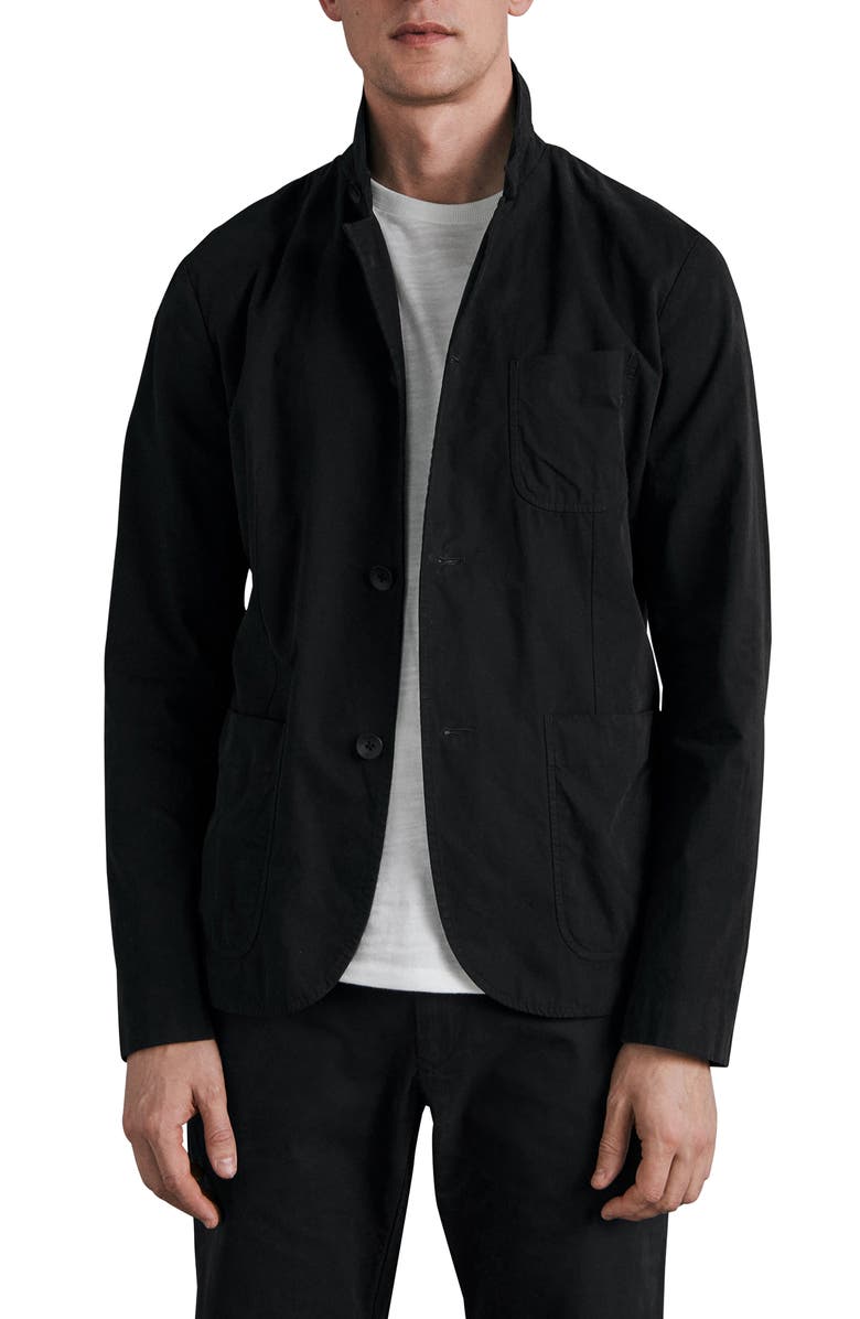 rag & bone Prospect Peached Cotton Jacket, Main, color, Black