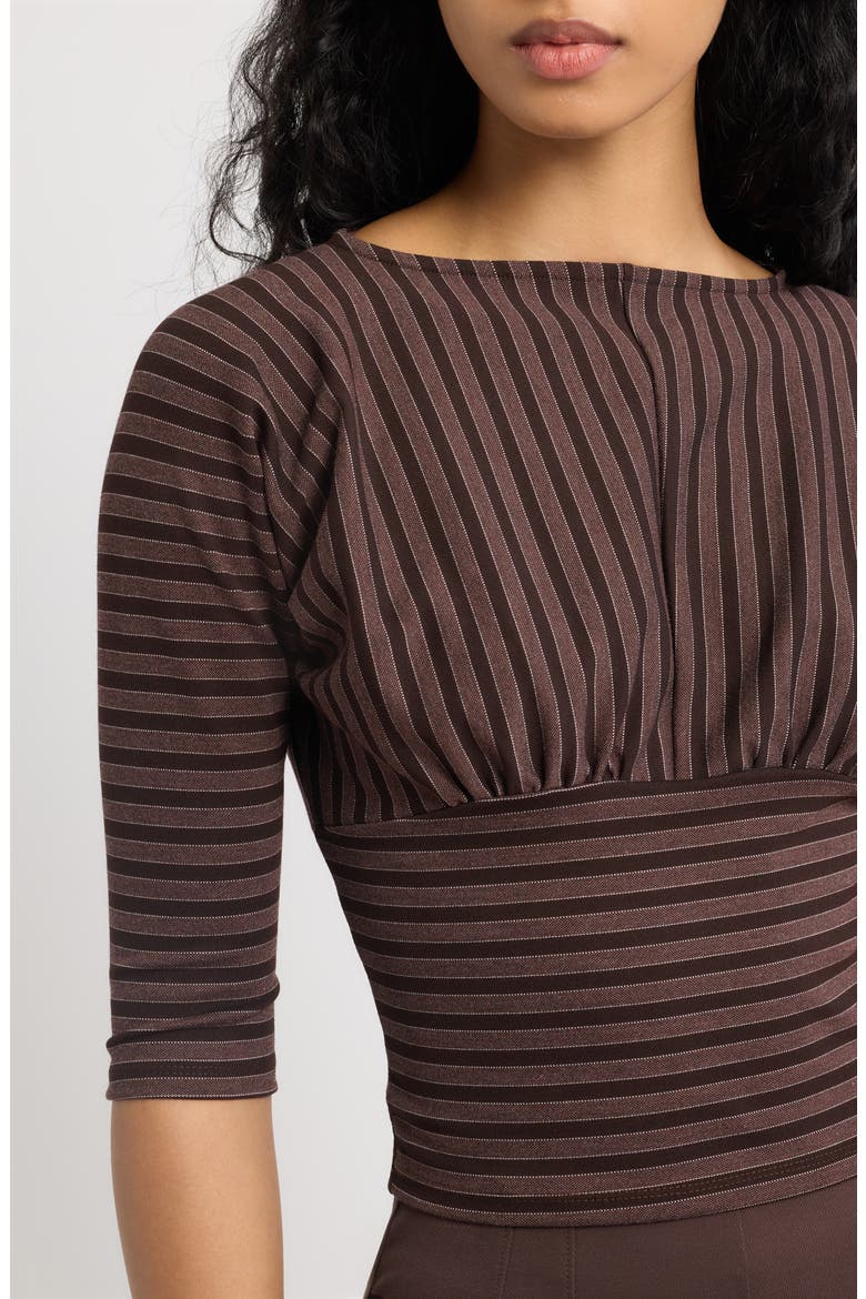 Promesa Three-Quarter Sleeve Top, Alternate, color, CHOCOLAT