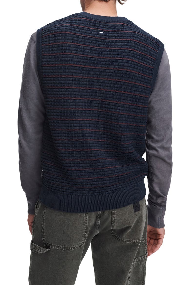 Aaron Stripe V-Neck Vest, Alternate, color, NAVY