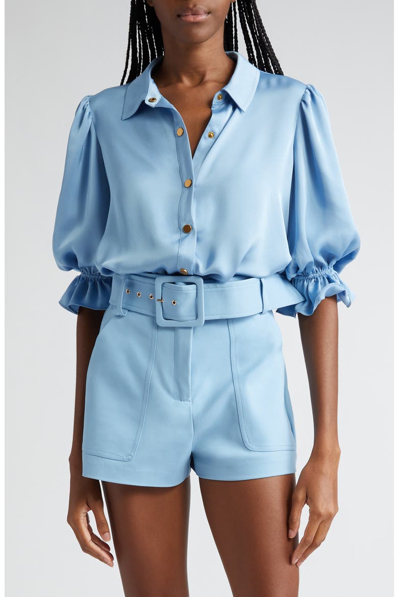 Dina Matte Satin Bodysuit, Main, color, BLUE QUARTZ