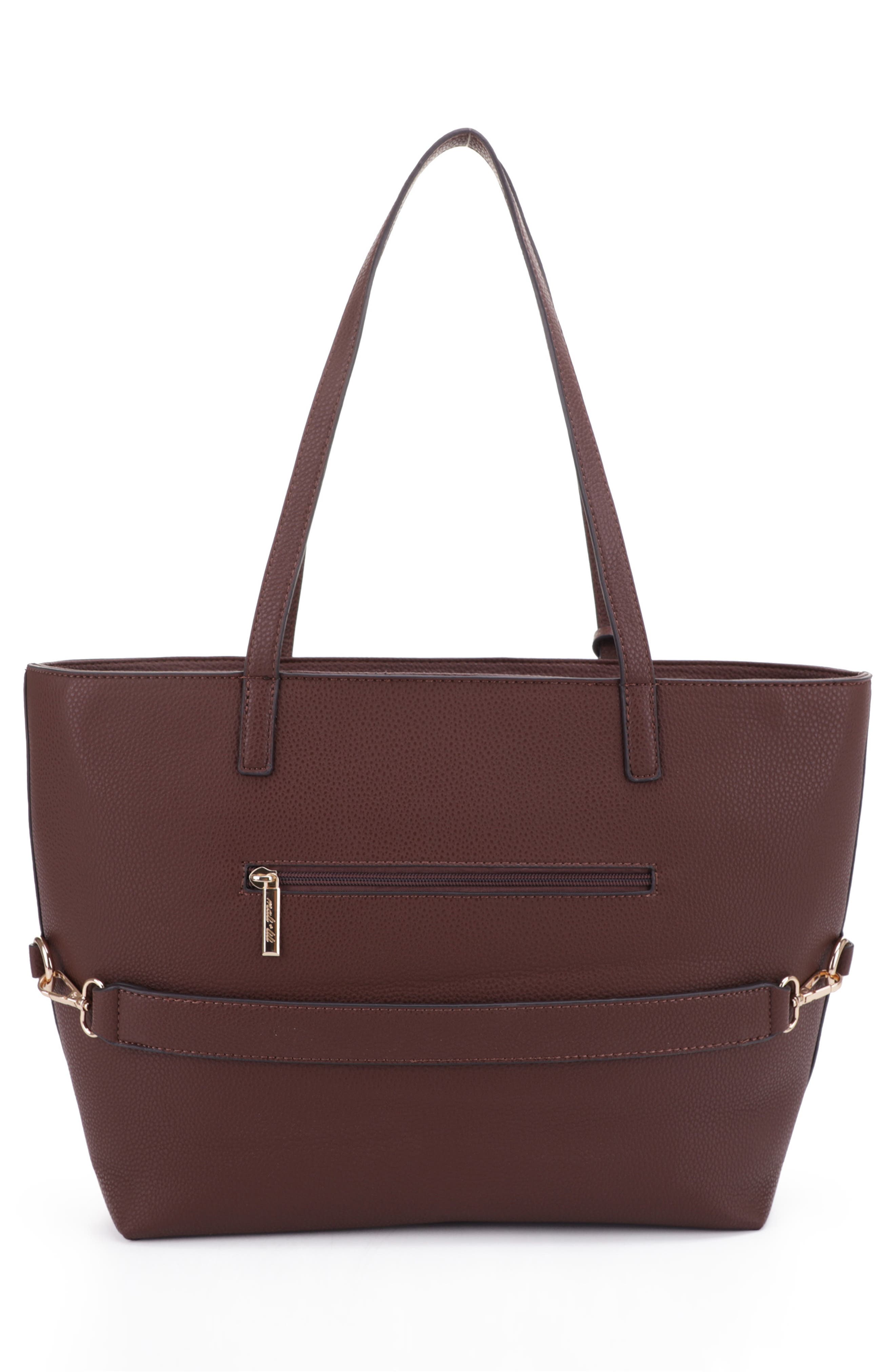 Estie Recycled Vegan Leather Tote, Alternate, color, CHOCOLATE