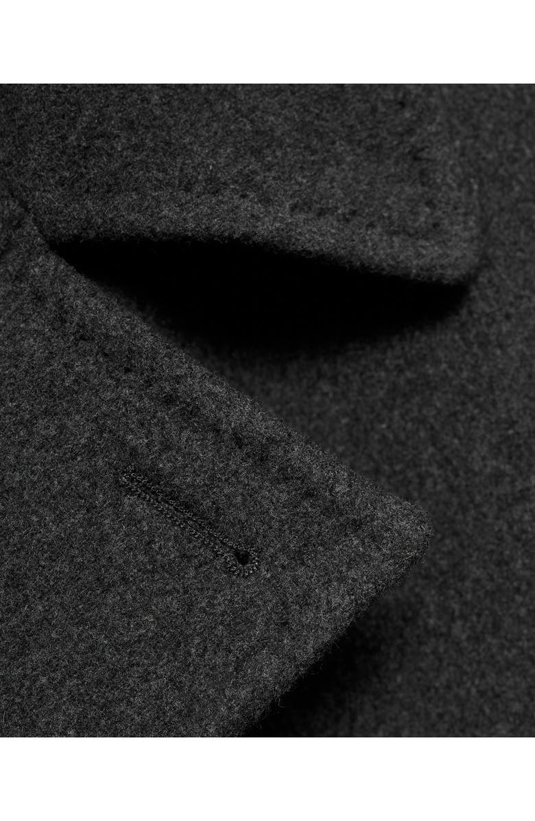 MANGO Wool Blend Double Breasted Peacoat, Alternate, color, Grey