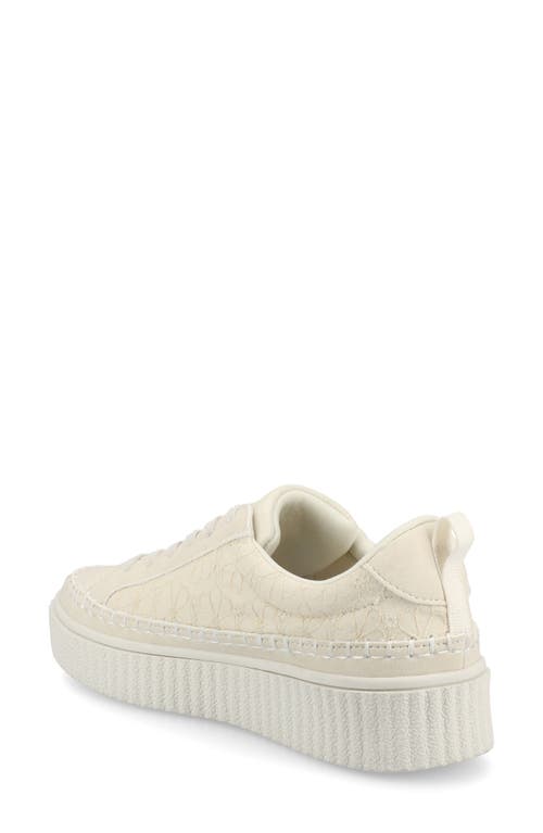 Journee Collection Women's Pazey Platform Lace-up Casual Sneakers In Bone