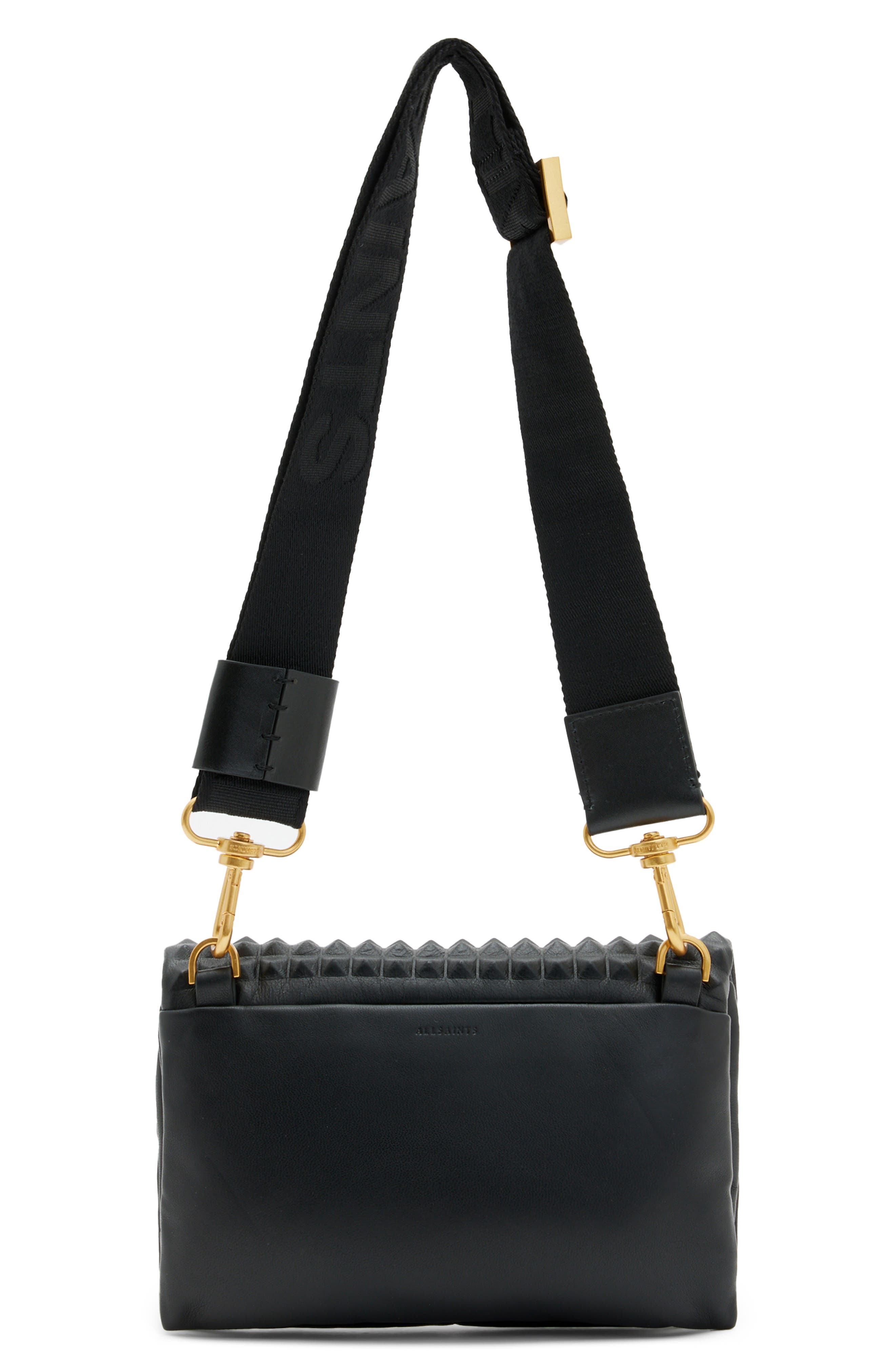 AllSaints Ezra Stud Leather Crossbody Bag, Alternate, color, 