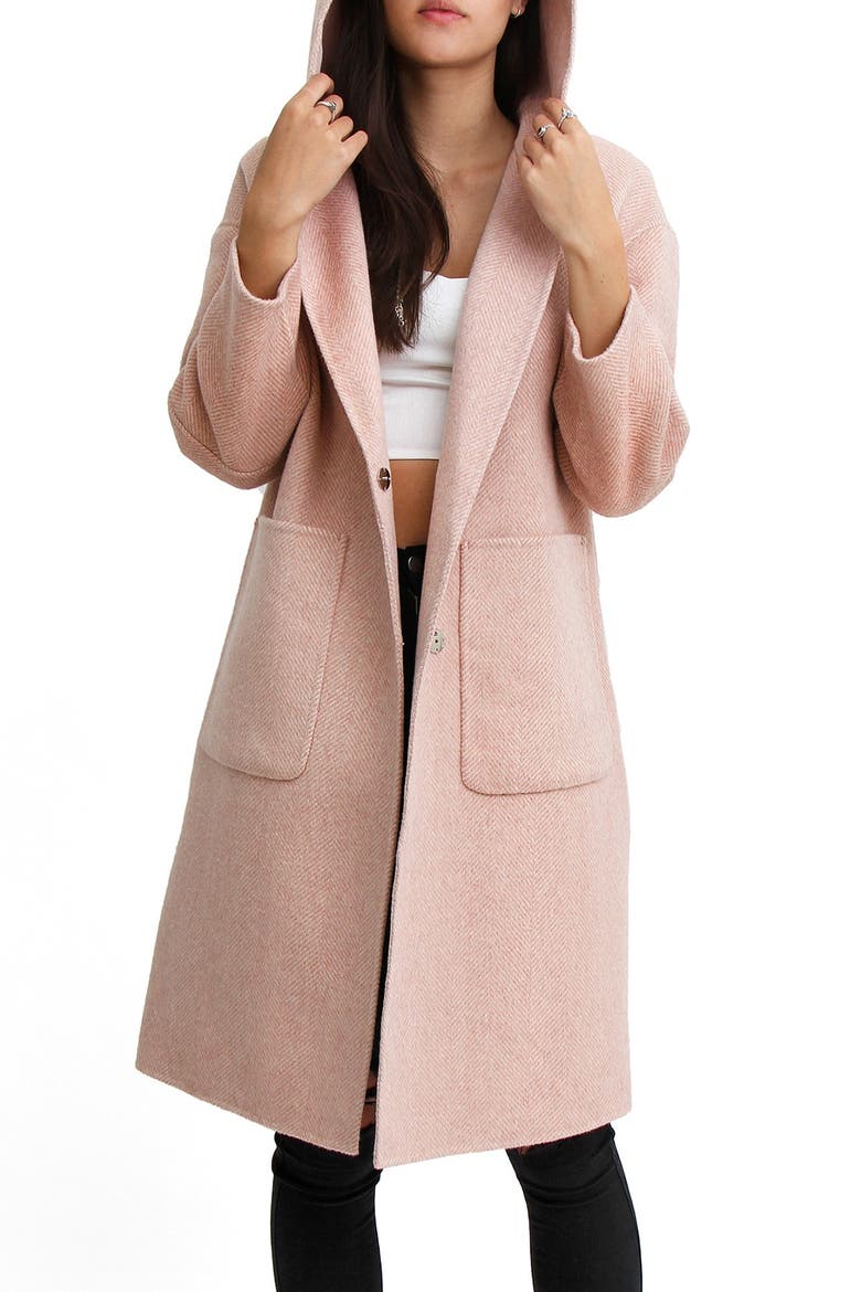 Walk This Way Wool Blend Oversized Coat, Alternate, color, PINK