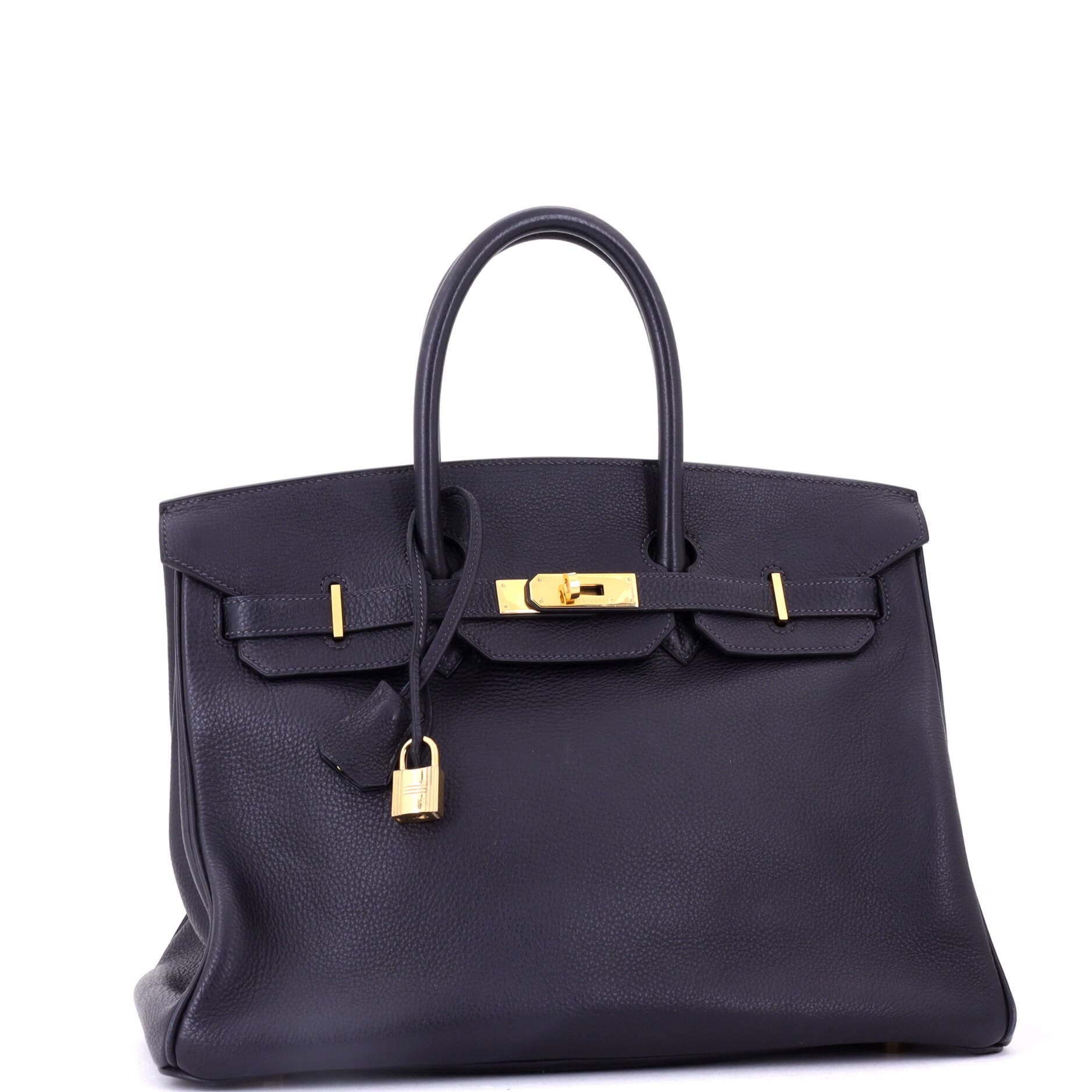 Pre-Owned Hermes Birkin Handbag Blue Togo with Gold Hardware 35, Alternate, color, Bleu Marine
