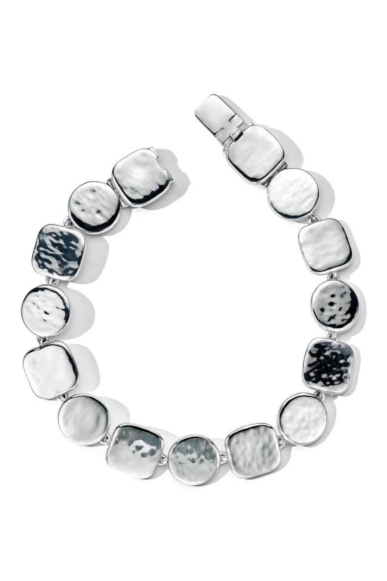 Classico Hammered Surface Flexible Bracelet, Main, color, SILVER