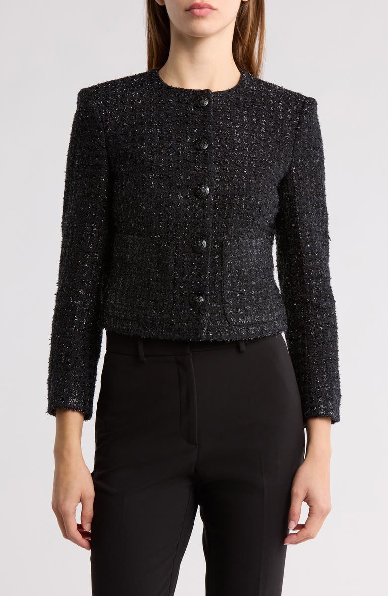 Veronica Beard Nathan Shimmer Tweed Jacket, Main, color, 