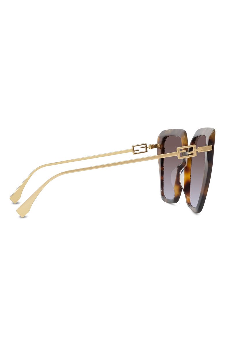 Fendi 'Fendi Baguette 55mm Butterfly Sunglasses, Alternate, color, Havana / Gradient Brown
