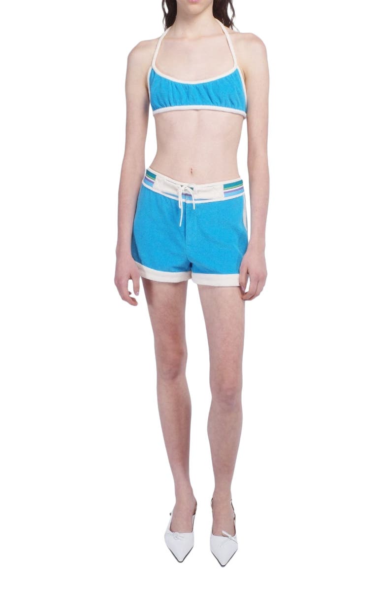 Anna Sui Cabana Terry Shorts, Main, color, Ocean Blue