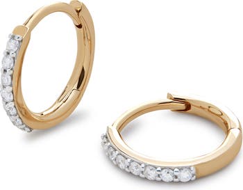 Lab Created Diamond Pavé Huggie Hoop Earrings