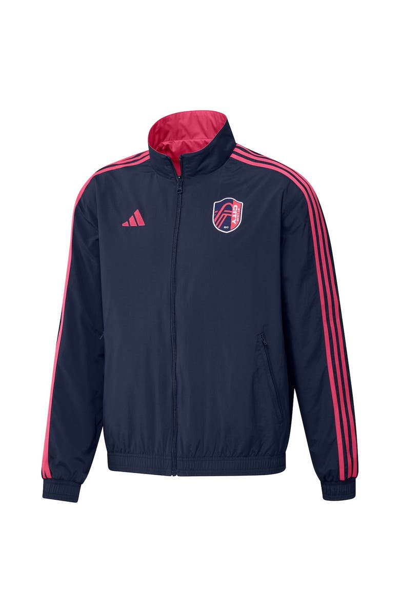 adidas Men's adidas Navy/Red St. Louis City SC 2023 On-Field Anthem Full-Zip Reversible Team Jacket, Alternate, color, Navy
