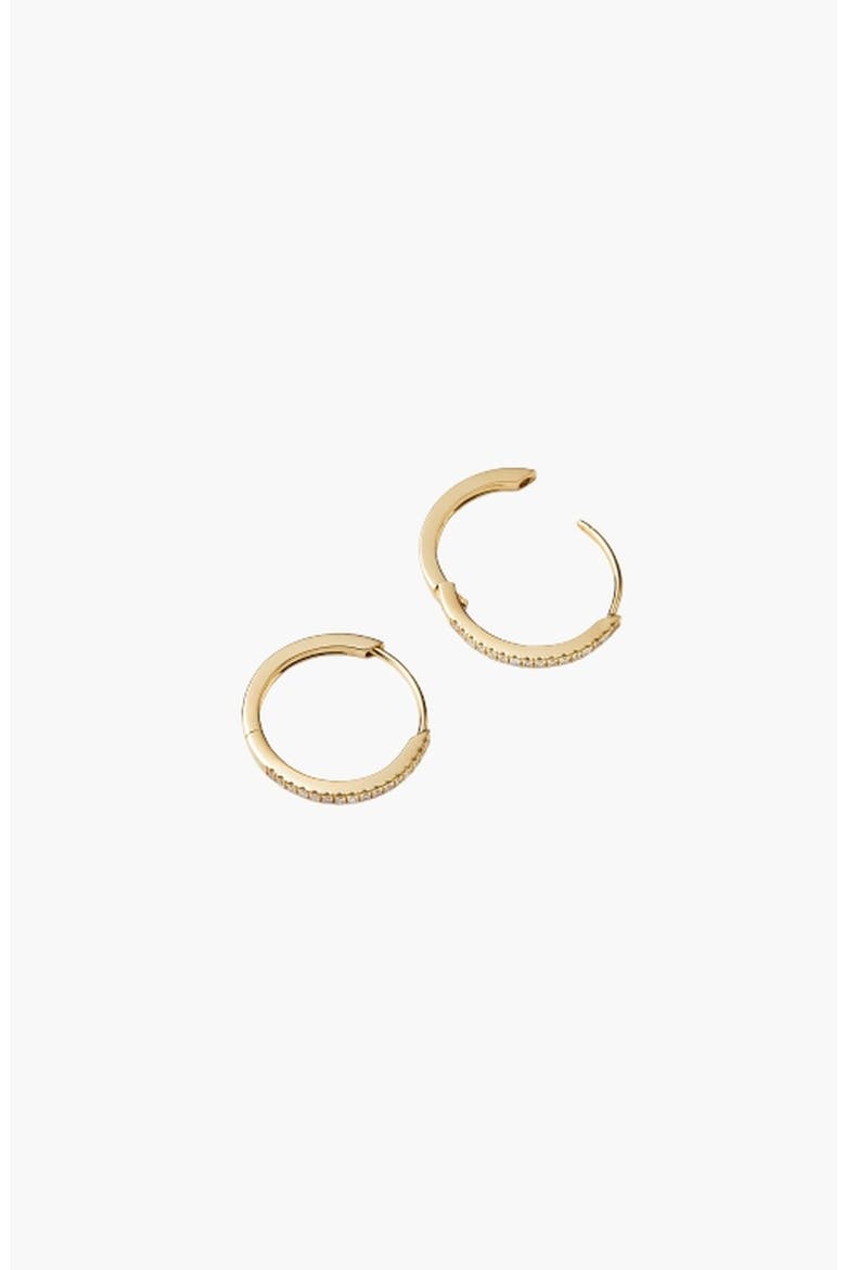 Pavé Diamond Hoops, Alternate, color, Yellow Gold