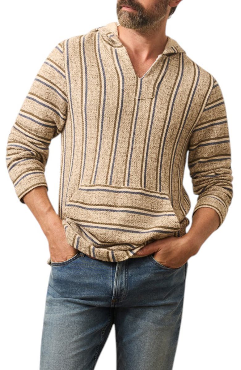 Faherty Whitewater Stripe Organic Cotton Blend Hoodie, Main, color,