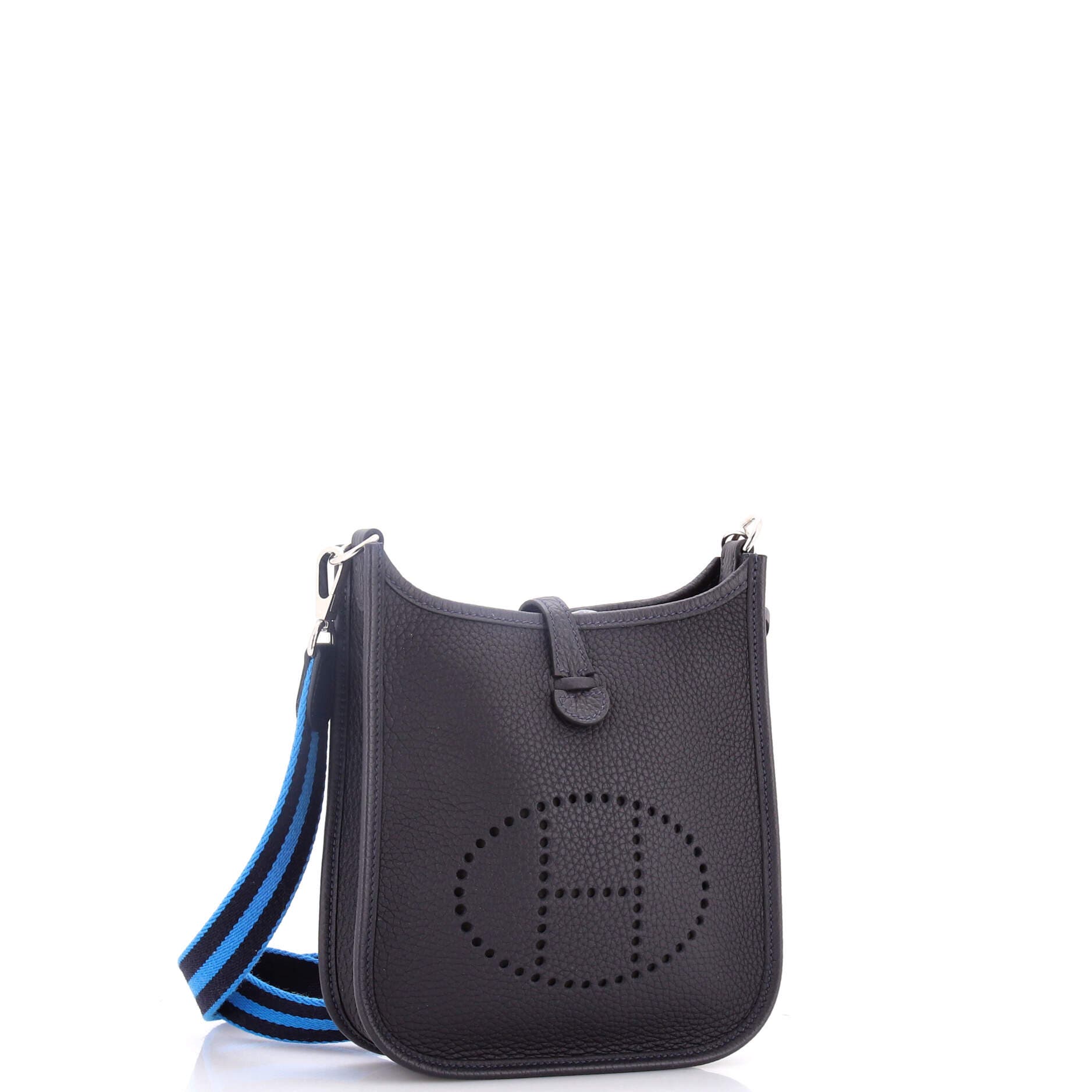 Pre-Owned Hermes Evelyne Bag Gen III Clemence TPM, Alternate, color, Bleu Nuit