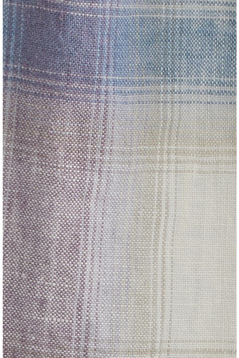 Linen & Organic Cotton Button-Up Shirt, Alternate, color, PURPLE OMBRE PLAID