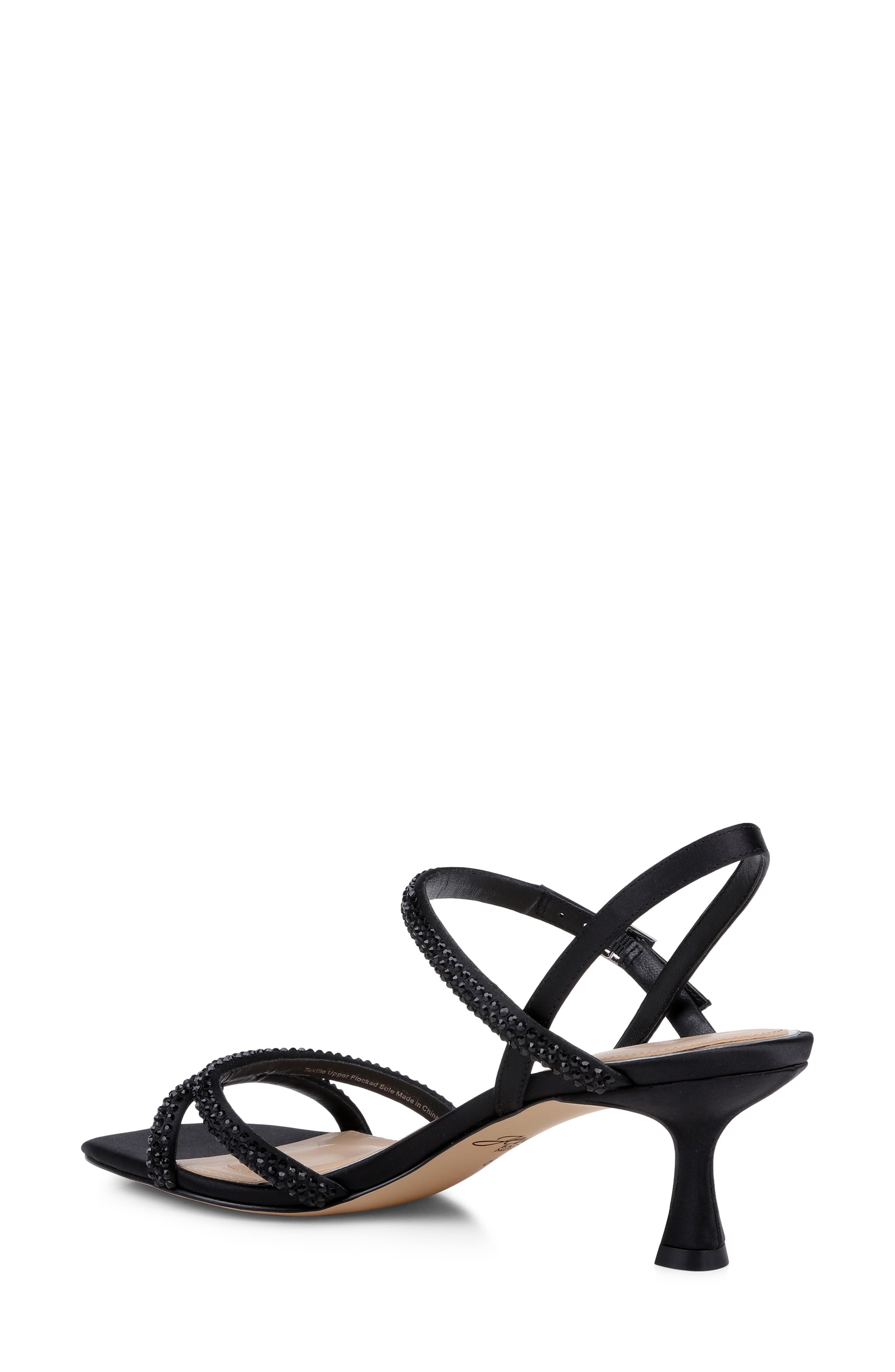 Jewel Badgley Mischka Zianna II Sandal, Alternate, color, Black Satin