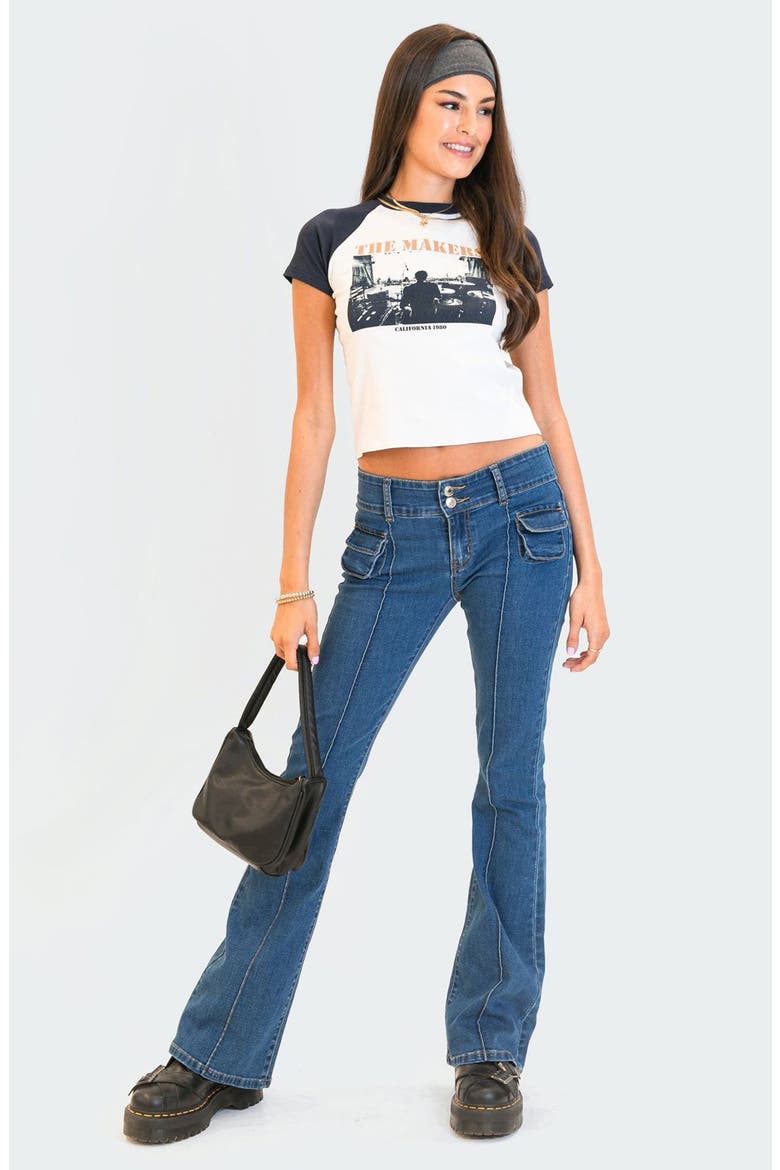 Harriot Flare Jeans, Alternate, color, BLUE