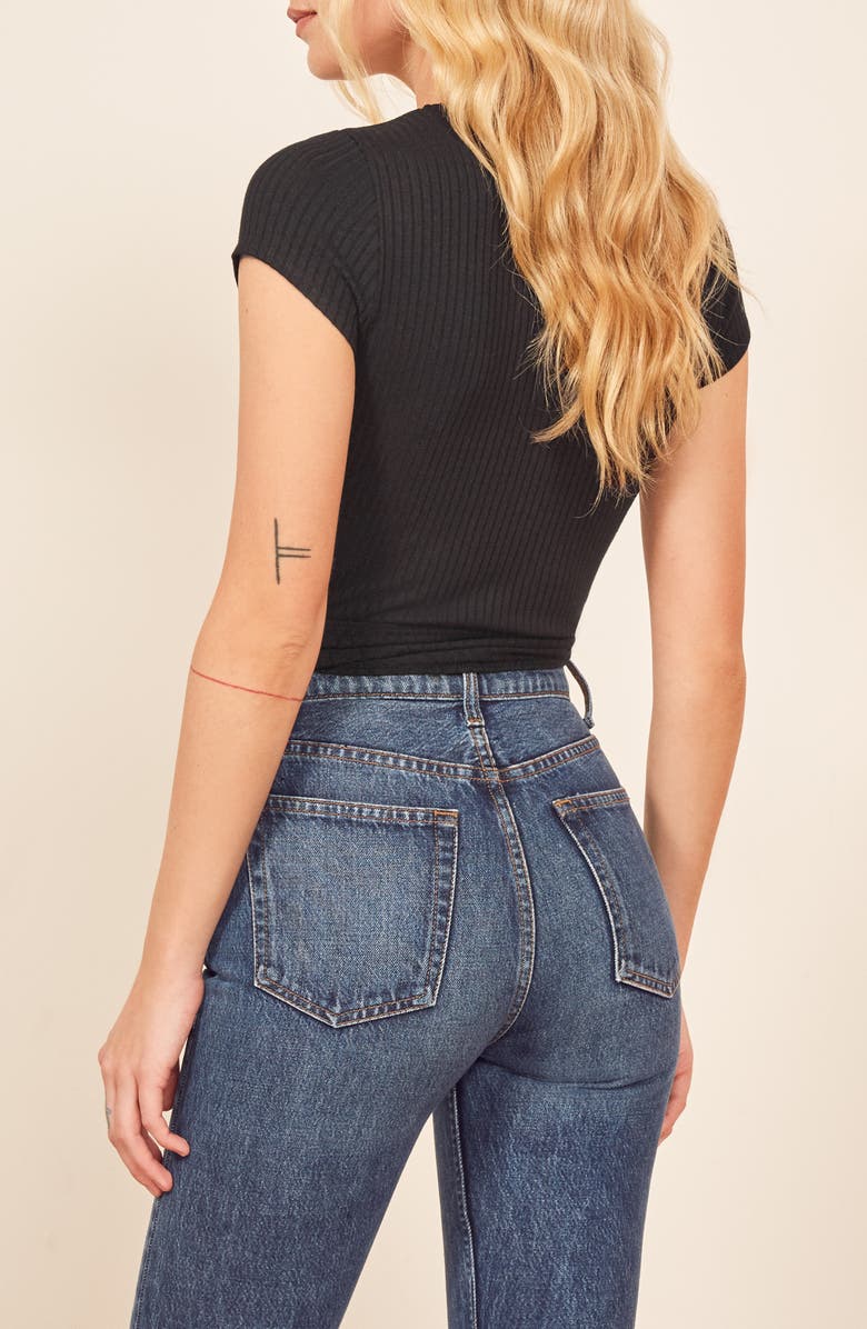 Reformation Flora Wrap Tee, Alternate, color,