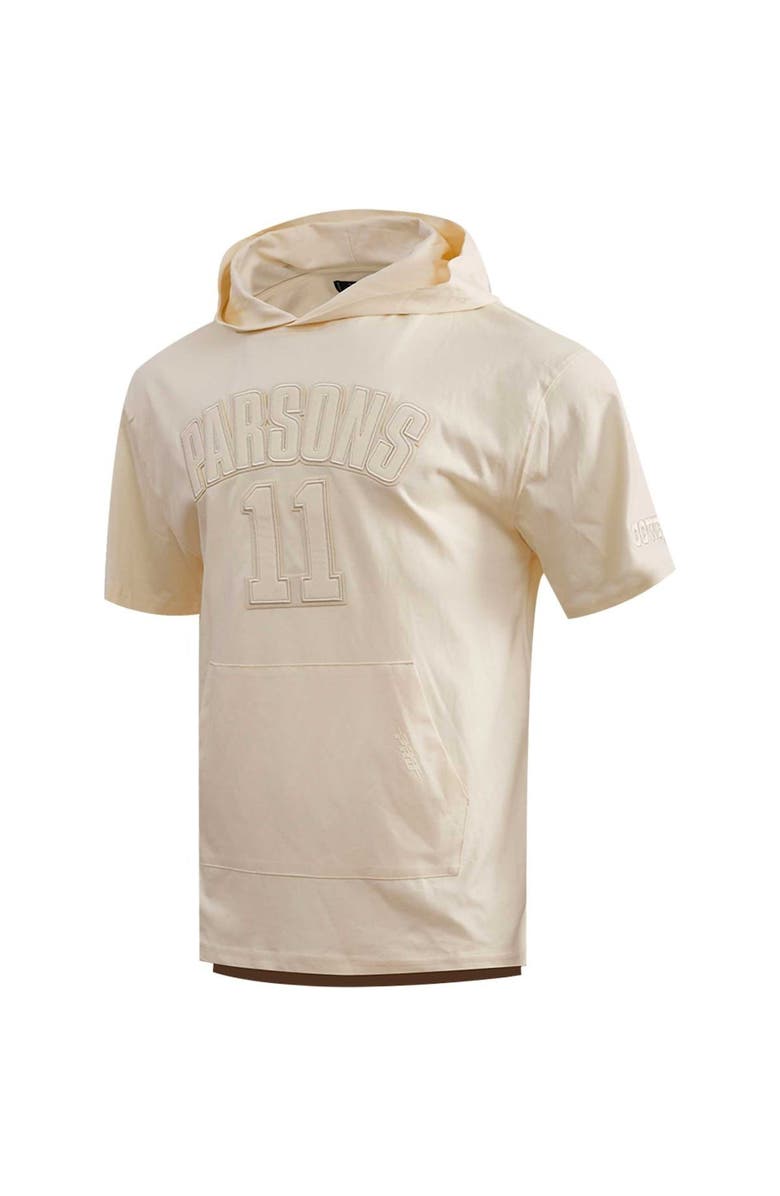 Post Men's Micah Parsons Oatmeal Dallas Cowboys Player Name & Number Neutral Short Sleeve Pullover Hoodie, Alternate, color, 