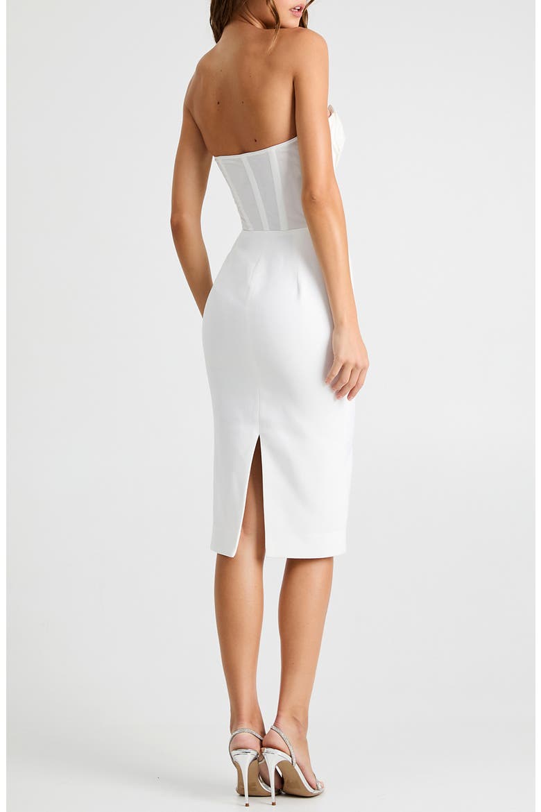 Kaia Floral Appliqué Strapless Dress, Alternate, color, OFF WHITE