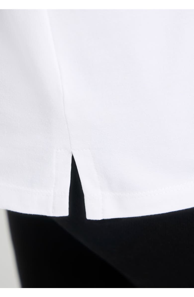 Jessica London Stretch Cotton Boatneck Tunic, Alternate, color, White Floral Embellishment