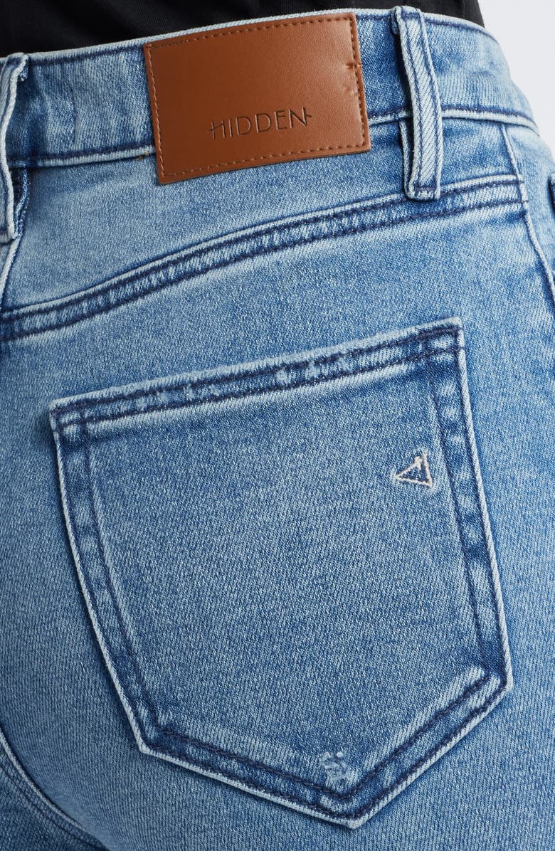 HIDDEN JEANS Ripped High Waist Flare Jeans, Alternate, color, Medium Wash