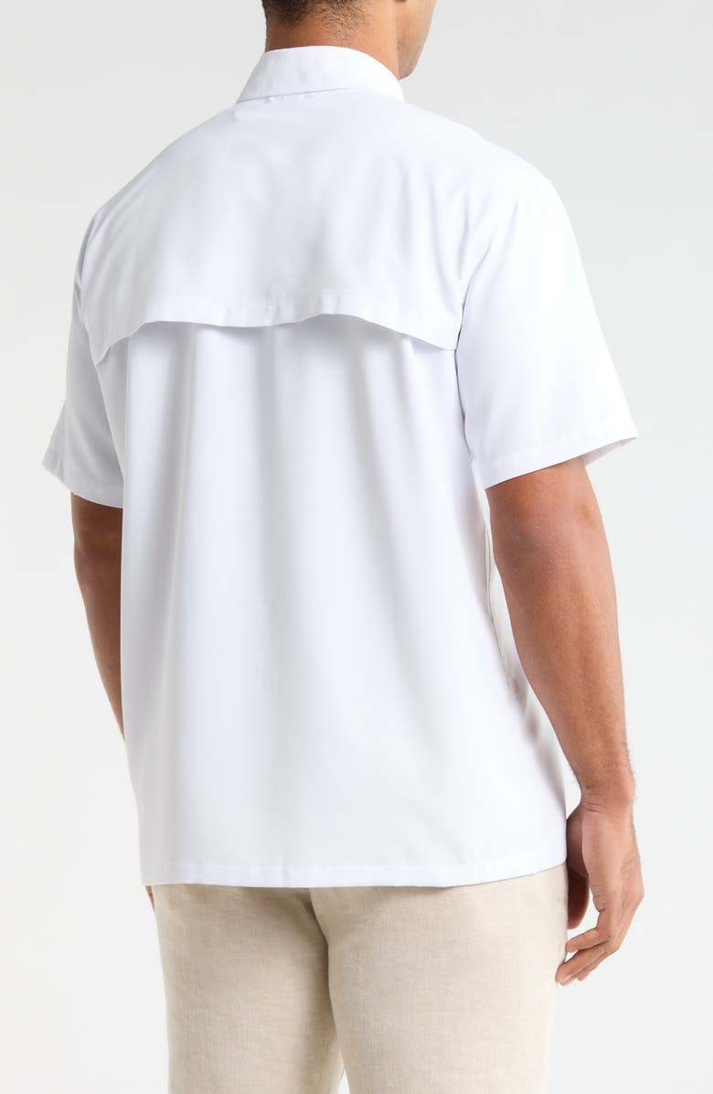 Faherty Shorelite Air Short Sleeve Performance Button-Up Shirt, Alternate, color, Pure White
