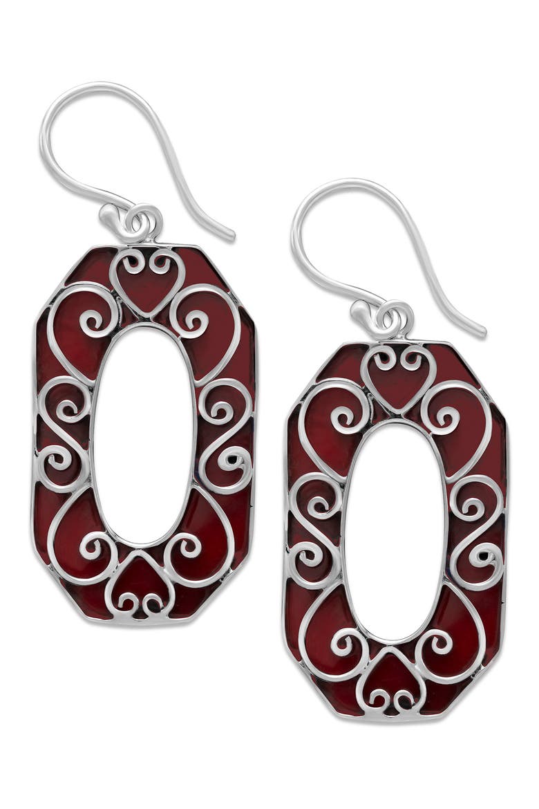 Coral Drop Earrings, Main, color, RED