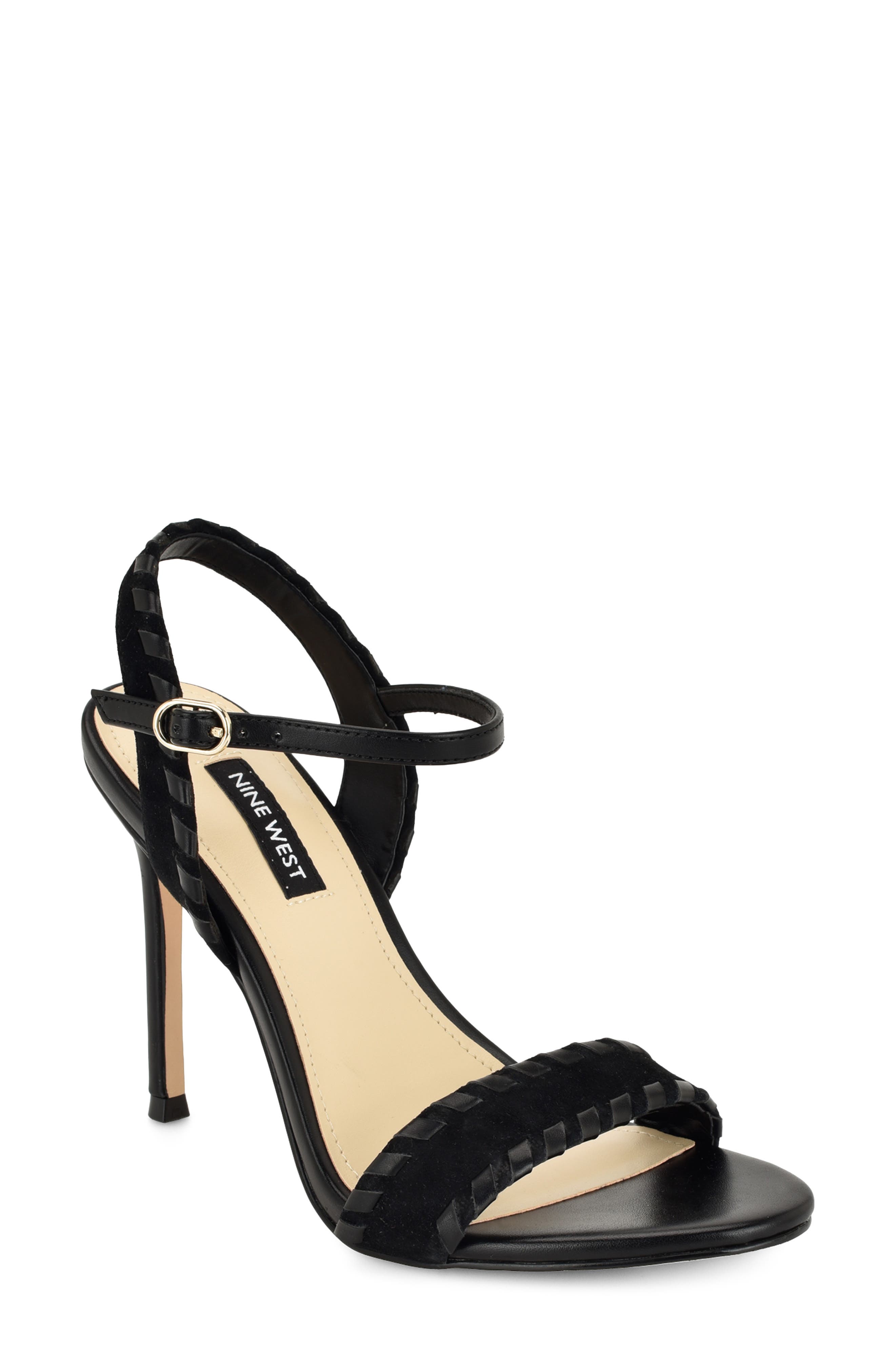 Maora Ankle Strap Stiletto Sandal, Main, color, BLACK