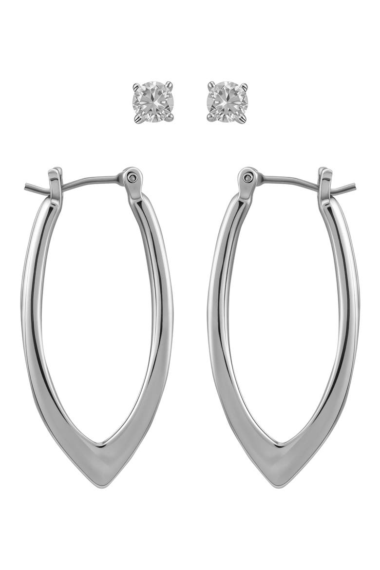 Set of 2 Assorted Earrings, Main, color, SILVER
