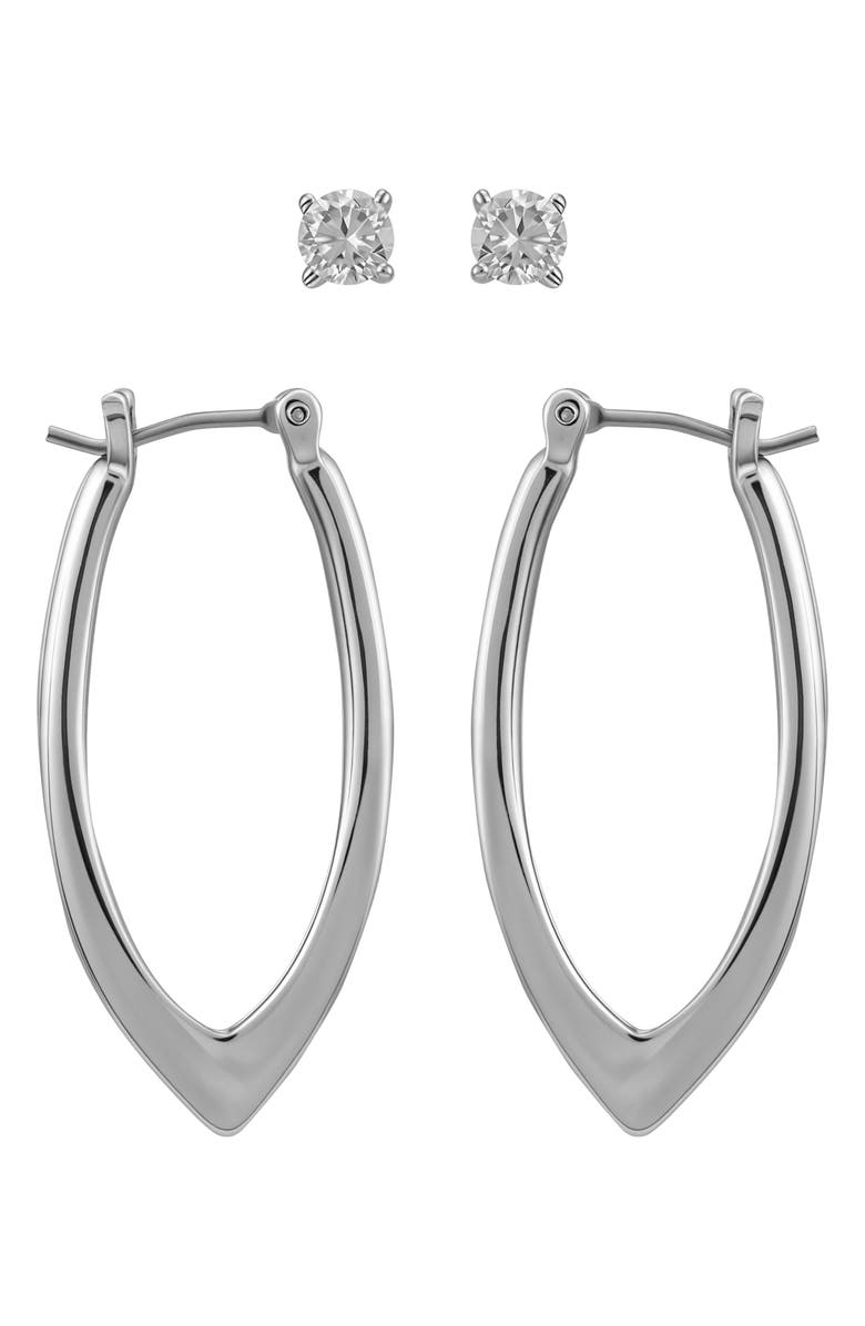 Vince Camuto Set of 2 Assorted Earrings, Main, color, Silver