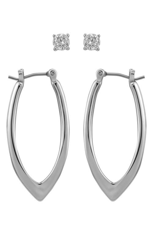 Vince Camuto Set Of 2 Assorted Earrings In Silver